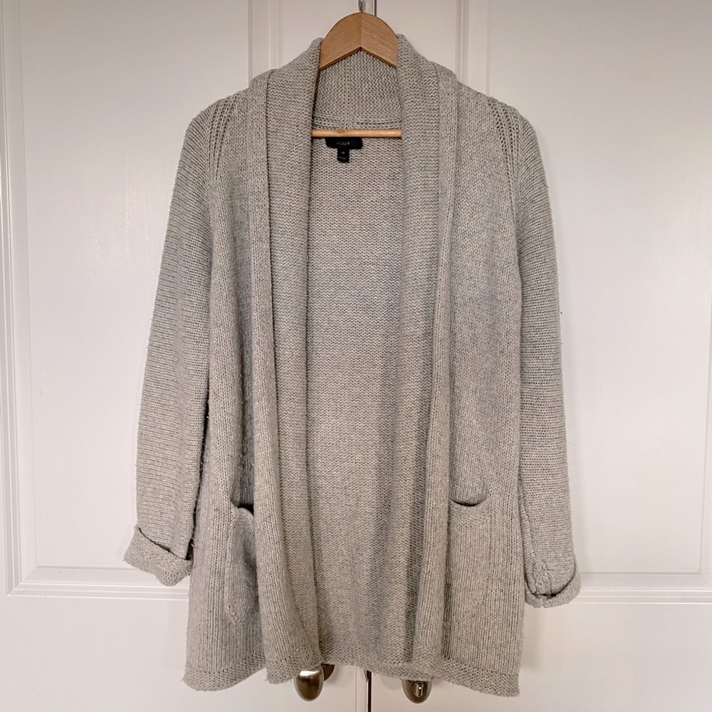 JCrew cowl neck cardigan - cotton wool blend EUC